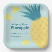 Laten we feesten als een ananas papieren bordje (Voorkant)
