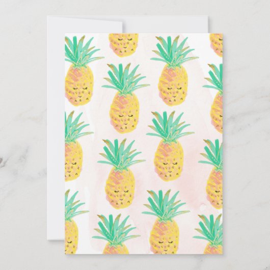 Laten we feesten als een ananas verjaardag uitnodi kaart (Achterkant)