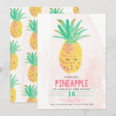 Laten we feesten als een ananas verjaardag uitnodi kaart (Voorkant / Achterkant)