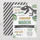 Laten we feesten als een dinosaurus verjaardag uit kaart (Voorkant / Achterkant)