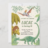 Laten we feesten als een dinosaurus verjaardag uit kaart (Voorkant)