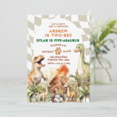 Laten we feesten als een dinosaurus Verjaardag Vin Kaart (Staand voorkant)