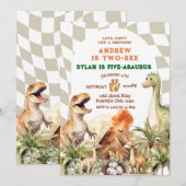 Laten we feesten als een dinosaurus Verjaardag Vin Kaart (Voorkant / Achterkant)