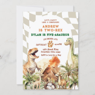 Laten we feesten als een dinosaurus Verjaardag Vin Kaart