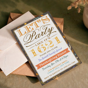 Laten we feesten alsof het 1621 is Thanksgiving Kaart