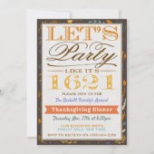 Laten we feesten alsof het 1621 is | Thanksgiving  Kaart (Voorkant)