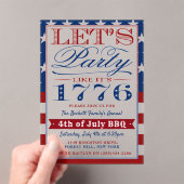 Laten we feesten alsof het 1776 is | 4 juli-feest acryl uitnodigingen (Insitu (Draagbaar))