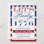 Laten we feesten alsof het 1776 is | 4e juli kaart (Voorkant)