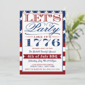 Laten we feesten alsof het 1776 is | 4e juli kaart (Staand voorkant)