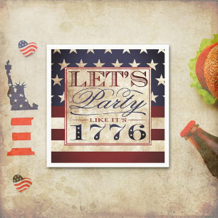 Laten we feesten alsof het 1776 is Vintage 4 jul Servet