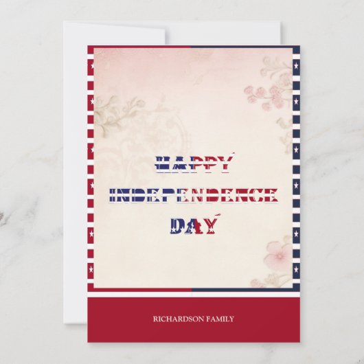 Laten we feesten alsof het 1776 Shabby Chic 4th ju Kaart (Achterkant)