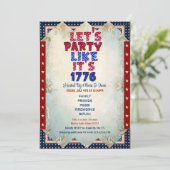 Laten we feesten alsof het 1776 Shabby Chic 4th of Kaart (Staand voorkant)