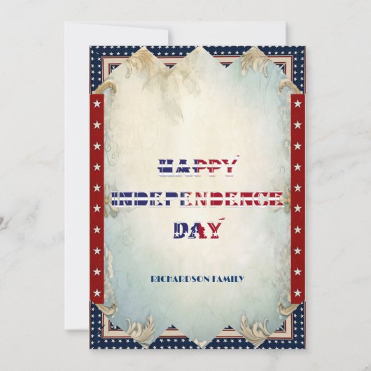 Laten we feesten alsof het 1776 Shabby Chic 4th of Kaart (Achterkant)