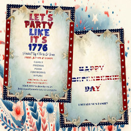 Laten we feesten alsof het 1776 Shabby Chic 4th of Kaart