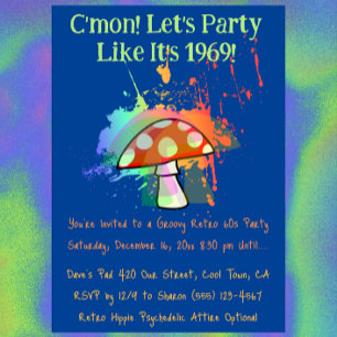 Laten we feesten alsof het 1969 is Feest Kaart