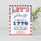 Laten we feesten alsof het 4 juli 1776 is kaart (Staand voorkant)