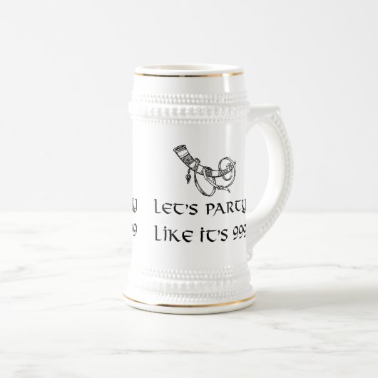 Laten we feesten alsof het 999 is bierpul (Voorkant rechts)