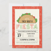 Laten we feesten! Bewerkbare Taco Party-uitnodigin Kaart (Voorkant)