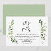 Laten we feesten, bruiloft Elopement Celebration Kaart (Voorkant / Achterkant)