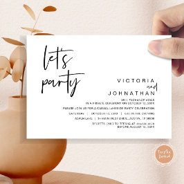 Laten we feesten, Bruiloft Elopement Feest Kaart