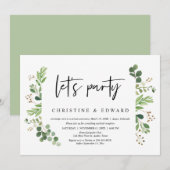 Laten we feesten, Bruiloft Elopement Feest Kaart (Voorkant / Achterkant)