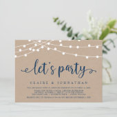 Laten we feesten, Bruiloft Elopement Feest Viering Kaart (Staand voorkant)