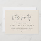 Laten we feesten, bruiloft elopement, modern minim kaart (Voorkant)