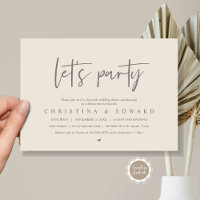 Laten we feesten, bruiloft elopement, modern minim