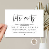 Laten we feesten, bruiloft elopement, modern minim kaart