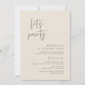 Laten we feesten, bruiloftsdiner en dansen kaart (Voorkant)