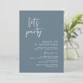 Laten we feesten, bruiloftsdiner en dansen kaart (Staand voorkant)