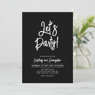 Laten we feesten Chic penseel schrift voor elk f Kaart