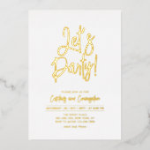 Laten we feesten | Chic-script elke party-gebeurte Folie Uitnodiging (Voorkant)