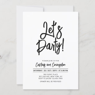 Laten we feesten   Chic script voor elk feest Kaart