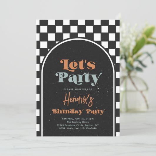 Laten we feesten | Cool Kind verjaardagsuitnodigin Kaart (Staand voorkant)