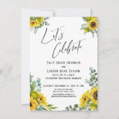Laten we feesten Eucalyptus Zonnebloem Ontvangst Kaart (Voorkant)