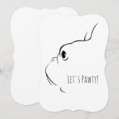 Laten we feesten Franse Bulldog uitnodigingskaarte Kaart (Voorkant / Achterkant)