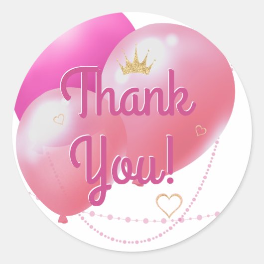 Laten we feesten Glam Pink Dank u Ronde Sticker (Voorkant)