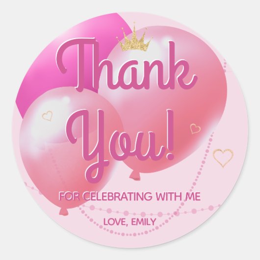 Laten we feesten Glam Pink Dank u Ronde Sticker (Voorkant)