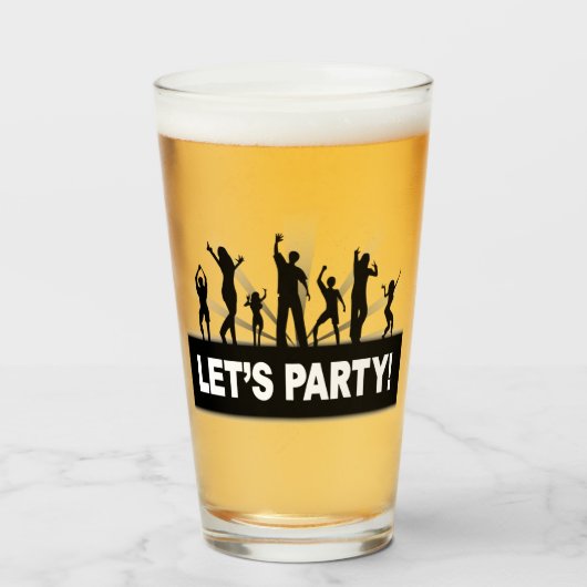 Laten we feesten! Glazen beker (Voorkant gevuld)