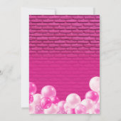 Laten we feesten gloed roze verjaardag uitnodiging (Achterkant)