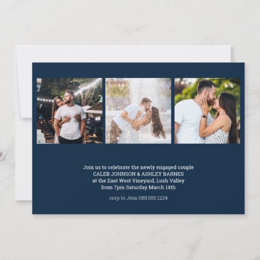 Laten we feesten gouden penseel script 4 foto Verl Kaart (Achterkant)