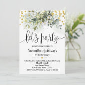 Laten we feesten groen gouden glitter verjaardag kaart (Staand voorkant)