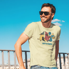 Laten we feesten Happy Bird-Day Leuke Vogels Graph T-shirt