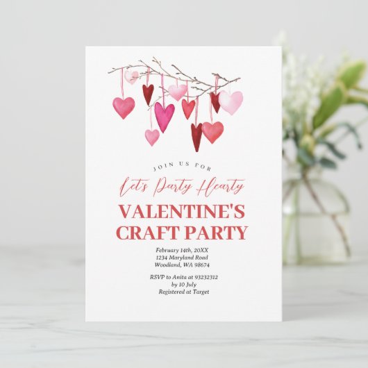 Laten we feesten hartige Valentijn ambachtelijke p Kaart (Staand voorkant)