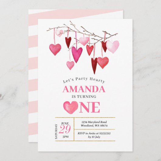 Laten we feesten hartige Valentijn ballon 1e Verja Kaart (Voorkant / Achterkant)