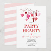 Laten we feesten hartige Valentijn ballon Verjaard Kaart (Voorkant / Achterkant)