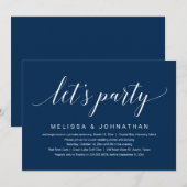 Laten we feesten, huwelijksvluchtfeestviering kaart (Voorkant / Achterkant)