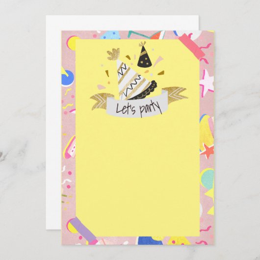 Laten we feesten kaart (Voorkant / Achterkant)