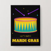 Laten we feesten! Mardi Gras Button (Voorkant)